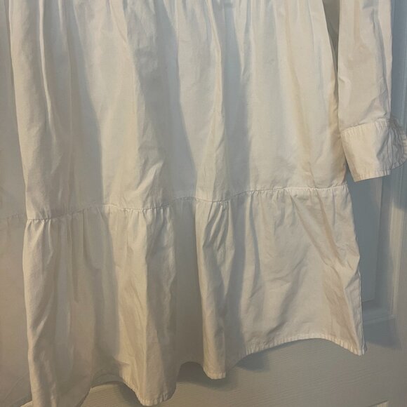 White crisp long sleeve shirt dress by LJC Designs - size S - Picture 6 of 7